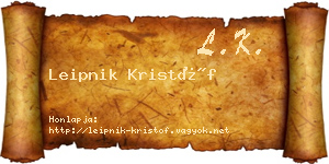 Leipnik Kristóf névjegykártya
